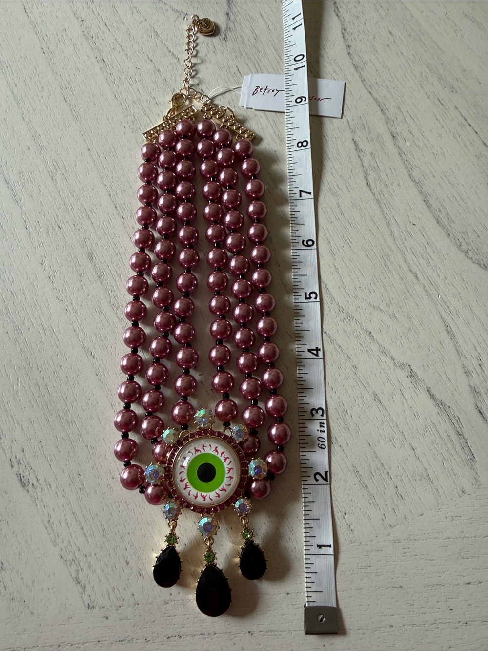 New Betsey Johnson faux Pearl Necklace - - Picture 7 of 8